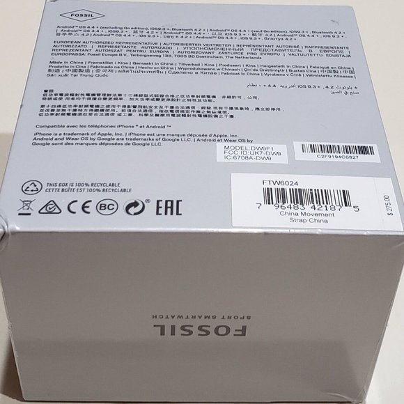 $275 MSRP| Fossil FTW6024 Women's Sport Smartwatch 41mm Aluminum- Factory Sealed - Picture 11 of 11